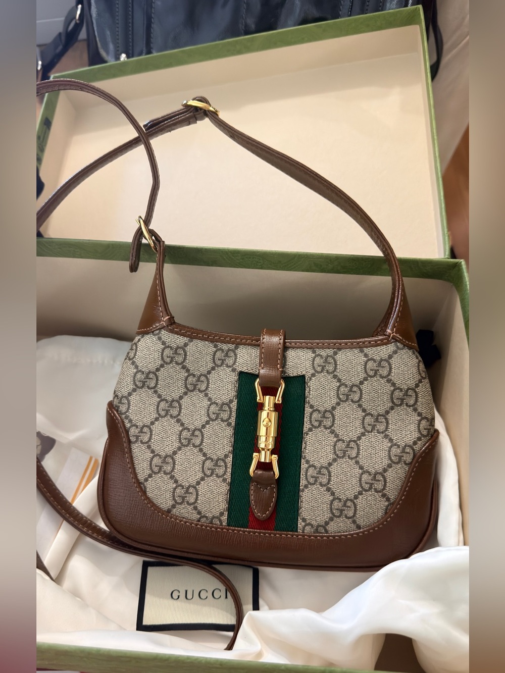 Gucci Jackie 1961 Mini GG Supreme Web Shoulder Bag